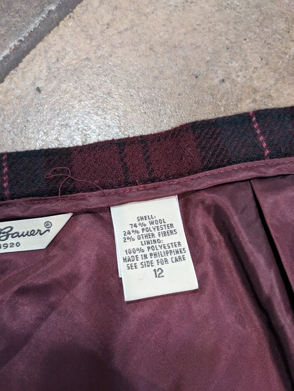 Vintage Eddie Bauer Tartan Plaid Wool Blend Maxi Skirt Chic Fall Classic Size 12 - Picture 12 of 15